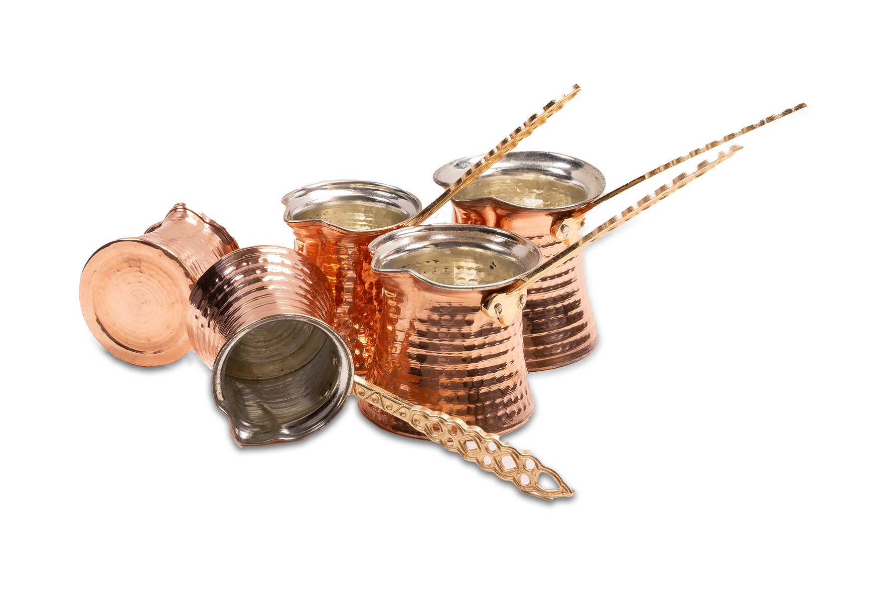 dövme bakır cezve seti